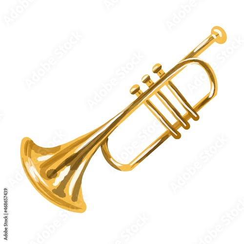 Photography watercolor musical trumpet