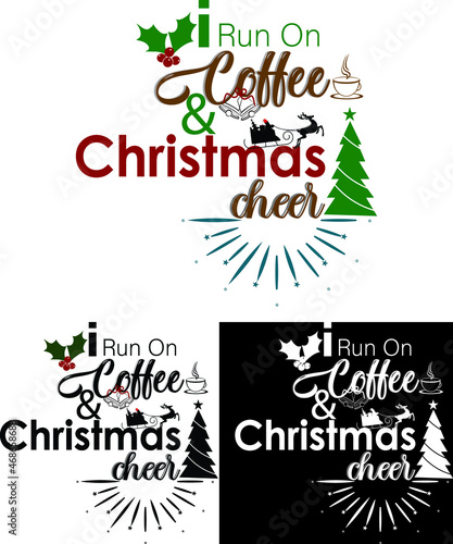 Christmas And New Year Typography t shirt design.