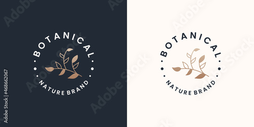 botanical logo design emblem for nature brand