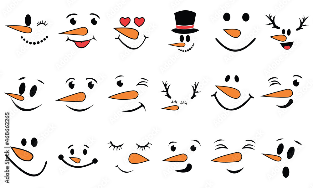 Snowman Faces Winter Snowman Faces Snowman Faces Winter Snowman Faces