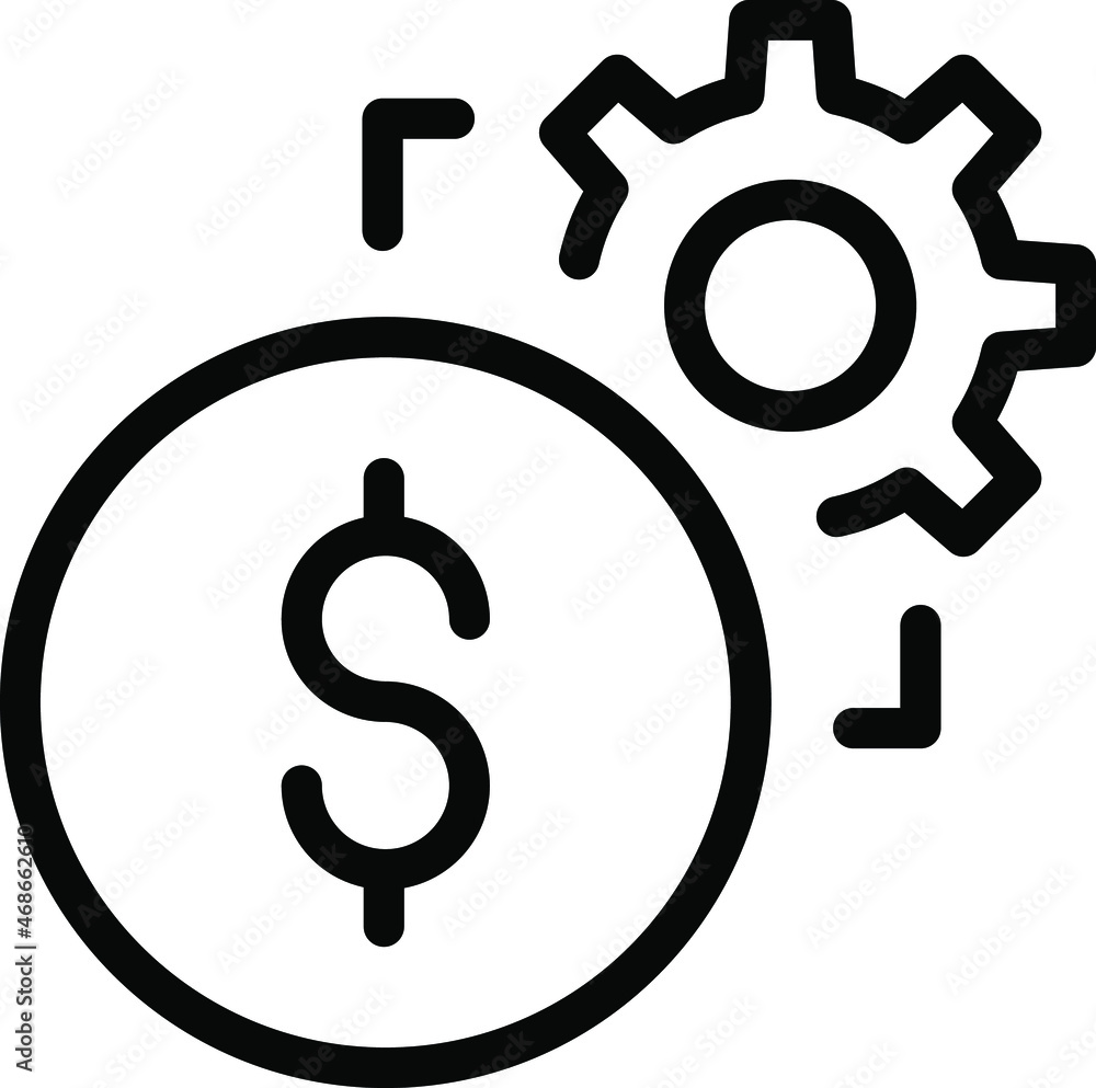 ROI icon outline vector illustration. Business, fund, income, investment, profit sign Isolated on white background.