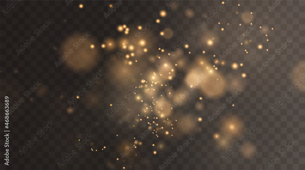 Christmas background. Powder PNG. Magic shining gold dust. Fine, shiny dust bokeh particles fall off slightly. Fantastic shimmer effect.	
 - obrazy, fototapety, plakaty 