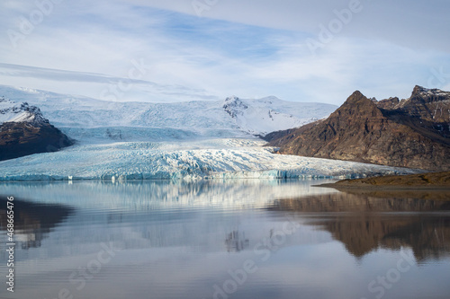 Fjallsarlon glacier in Iceland with reflection