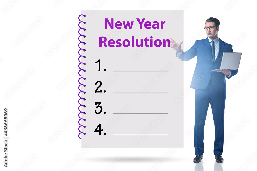 Businessman in new year resolution concept Businessman in new year resolution concept