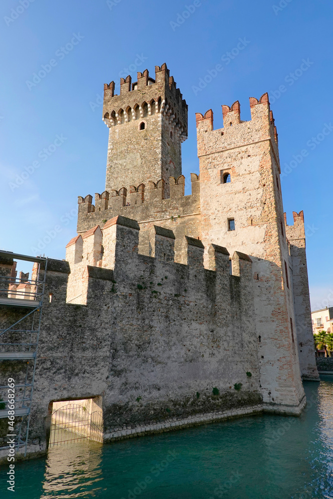 Scaligero Castle in Sirmione on Lake Garda, Lombardy, Italy 