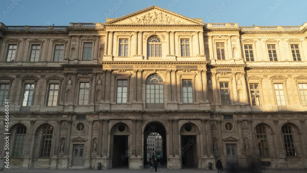 Timelapse of the Sun setting in the Louvre Square, Paris, France Timelapse of the Sun setting in the Louvre Square, Paris, France