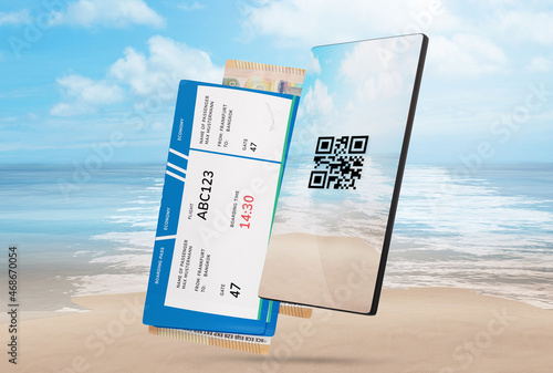 QR Code with smart phone an...