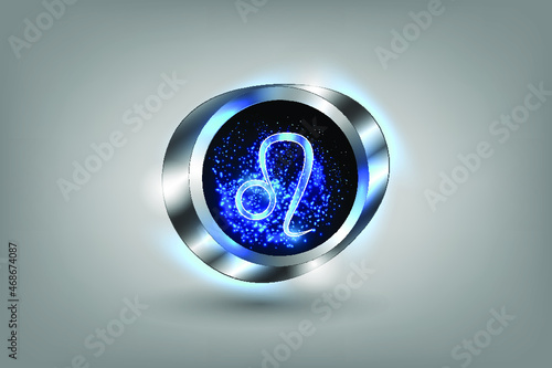 Zodiac sign in the window against the background of the starry sky. Astrological symbolism.