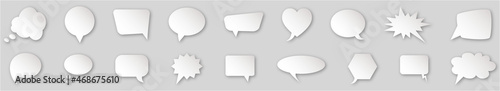 Empty blank volumetric white speech bubbles.
Vector illustration for your presentation.