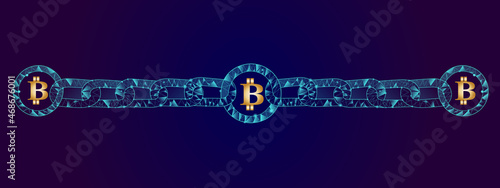 Blockchain - bitcoin software platform isolated on background. Bitcoin blockchain for digital asset, financial system and presentation material. Bitcoin blockchain vector illustration	