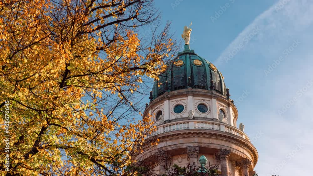 Day Time Lapse of Gendarmenmarkt with autumn colorful tree, Berlin, Germany Day Time Lapse of Gendarmenmarkt with autumn colorful tree, Berlin, Germany
