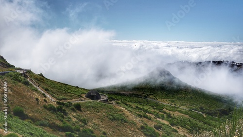 Mountainview on Madeira with dramatic clouds