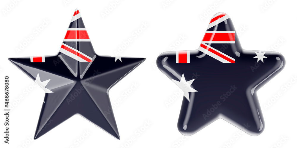 Obraz premium Stars with Australian flag, 3D rendering