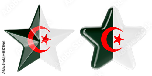 Free Download Stars with Algerian flag, 3D rendering - GFXLoad