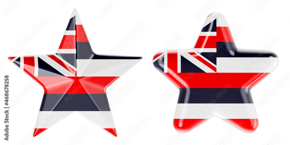 Stars with Hawaiian flag, 3D rendering Stars with Hawaiian flag, 3D rendering