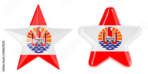Stars with French Polynesian flag  3D rendering