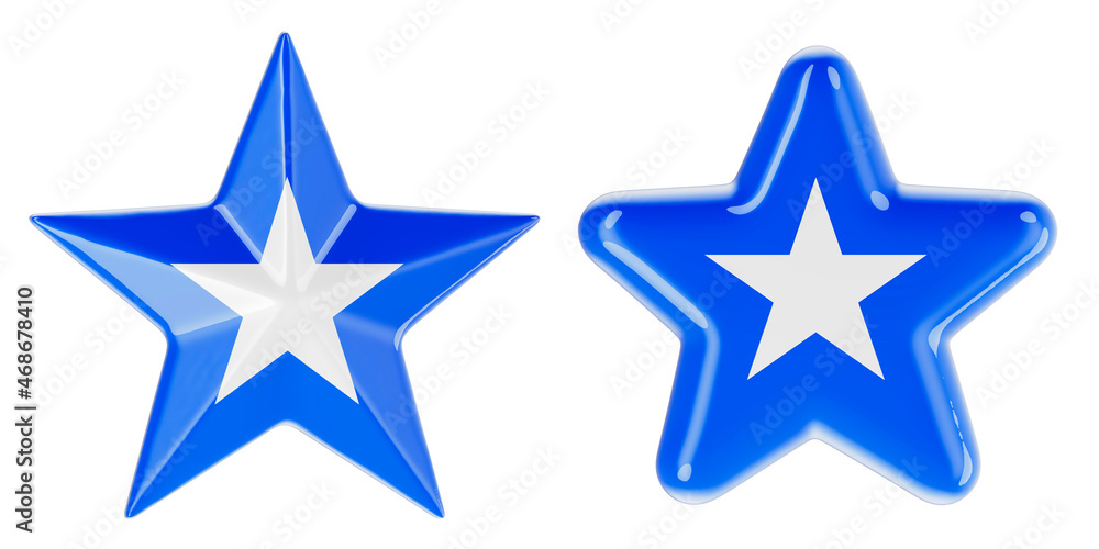 Stars with Somali flag, 3D rendering Stars with Somali flag, 3D rendering