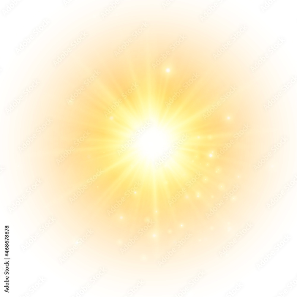 Flash yellow sun, star flashed with sparkles. Flash yellow sun, star flashed with sparkles.