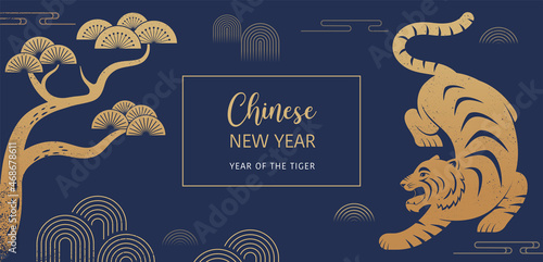 Fototapeta Chinese new year 2022 year of the tiger - Chinese zodiac symbol, Lunar new year