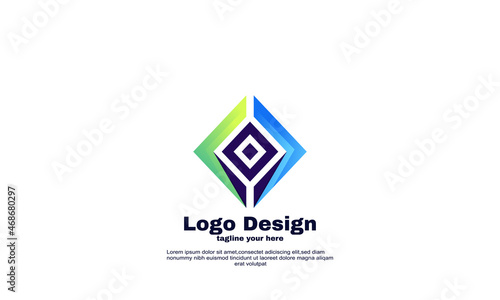square logo business template vector