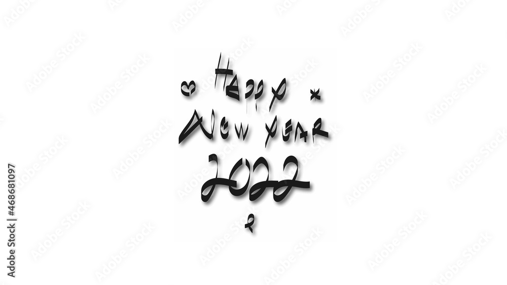 Happy New Year 2022 with 3D or Shadow Effect and Off White Color Happy New Year 2022 with 3D or Shadow Effect and Off White Color