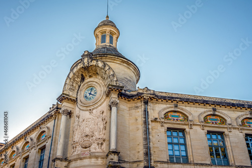 Neoclassical facade of lycée Alphonse Daudet, Nîmes, France photo