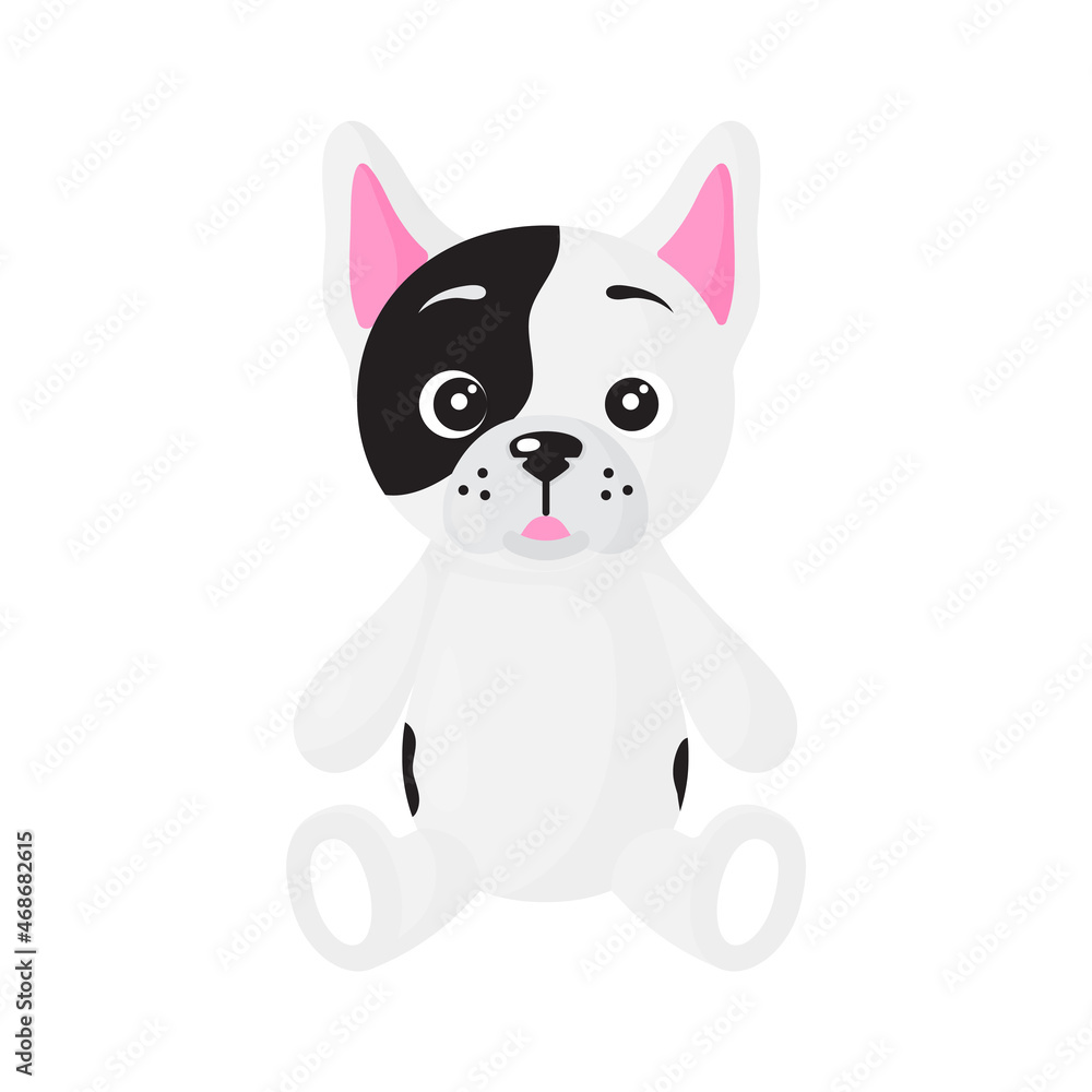 Vector cartoon sitting dog of French Bulldog breed. Vector cartoon sitting dog of French Bulldog breed.