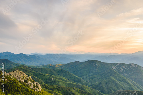 Mountain landscape in the evening