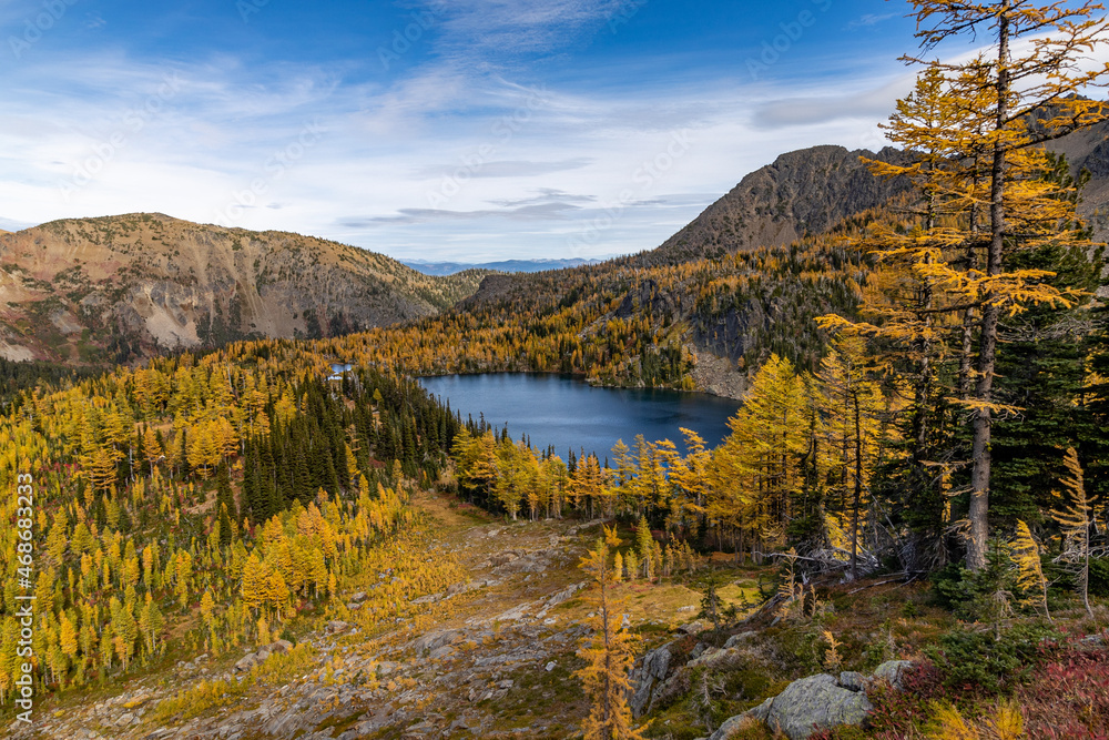 An alpine lake in autumn