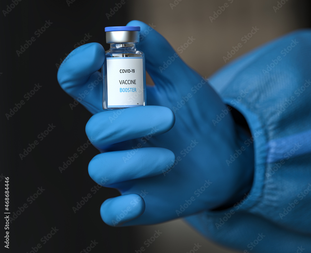 Third booster dose of the Covid-19 vaccine, Doctor holds vaccine in the hand Third booster dose of the Covid-19 vaccine, Doctor holds vaccine in the hand