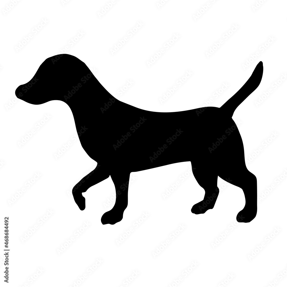 Vector hand drawn doodle sketch Jack Russell Terrier dog silhouette isolated on white background