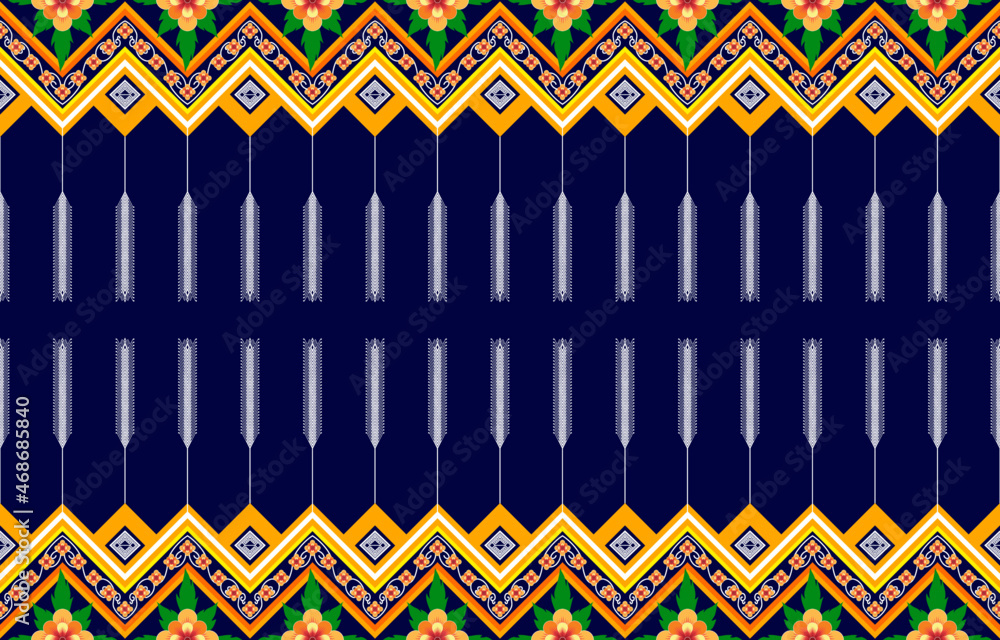 Obraz na plátně Geometric ikat ethnic pattern design