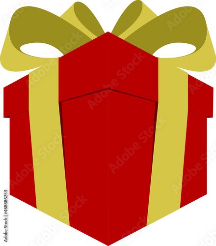 gift box with ribbon golden vector