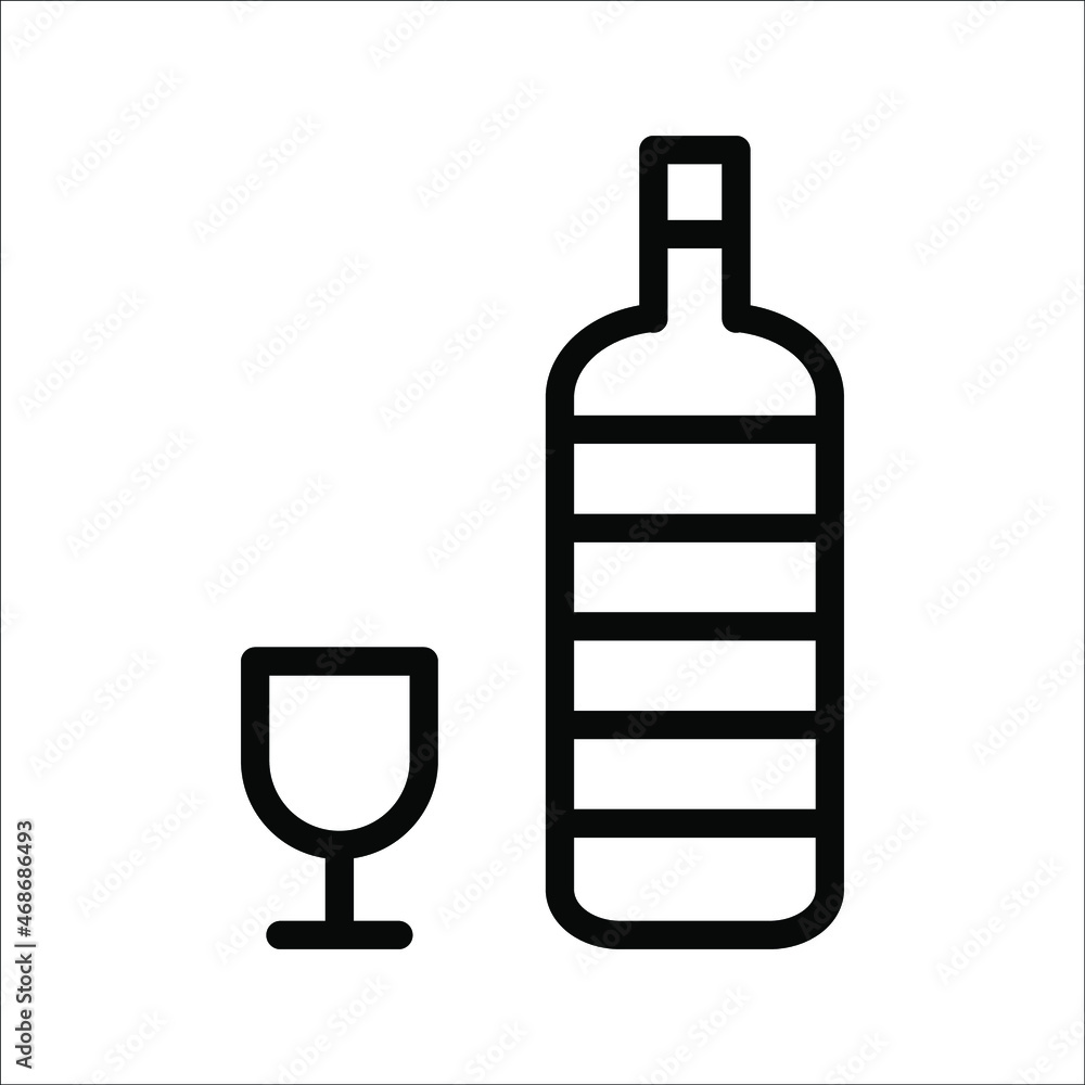 bottle icon in trendy flat design, on white background. bottle icon in trendy flat design, on white background.