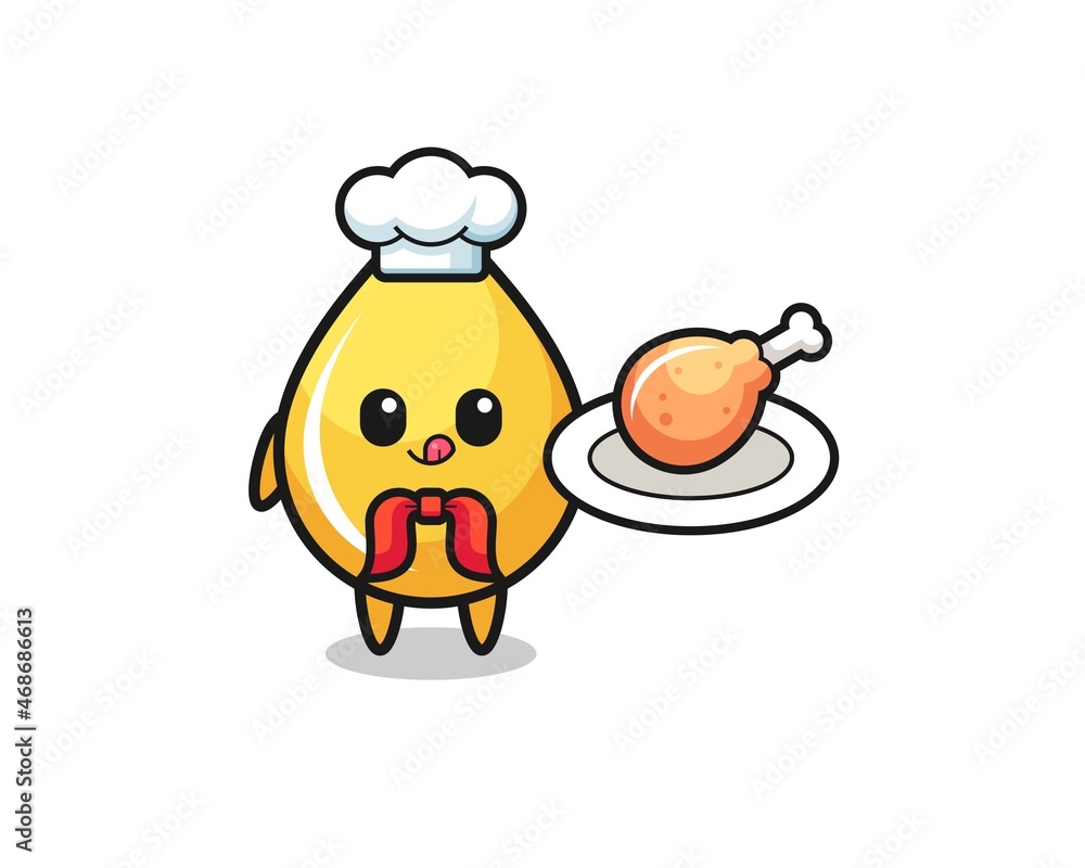 honey drop fried chicken chef cartoon character honey drop fried chicken chef cartoon character