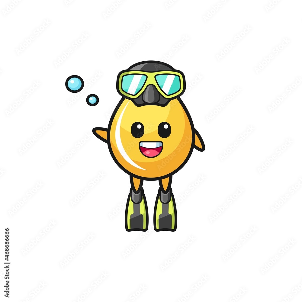 Naklejka premium the honey drop diver cartoon character