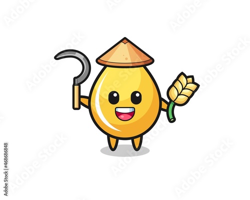 honey drop Asian farmer holding paddy