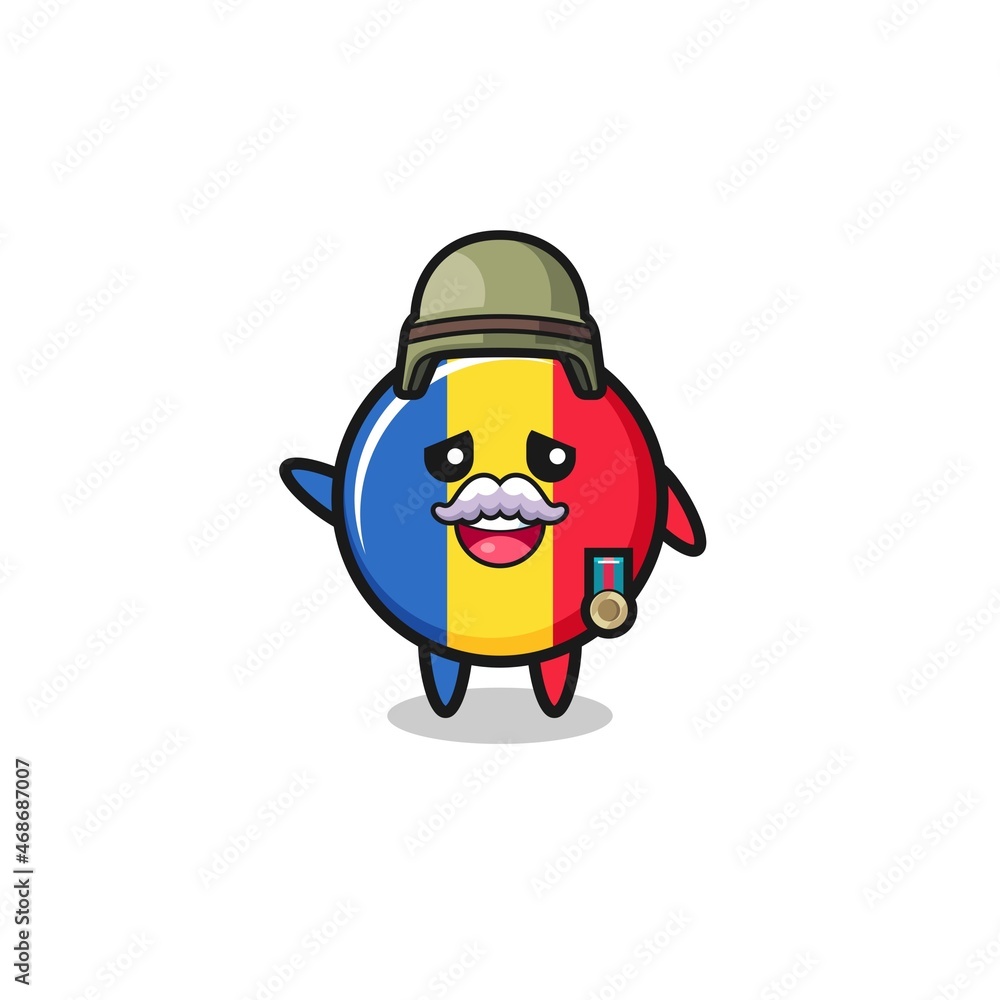 cute romania flag as veteran cartoon cute romania flag as veteran cartoon