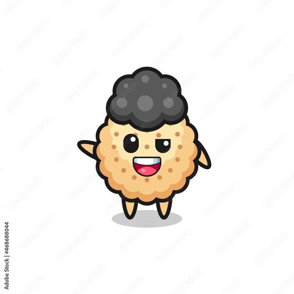 round biscuits character as the afro boy