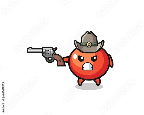 the tomatoes cowboy shooting with a gun