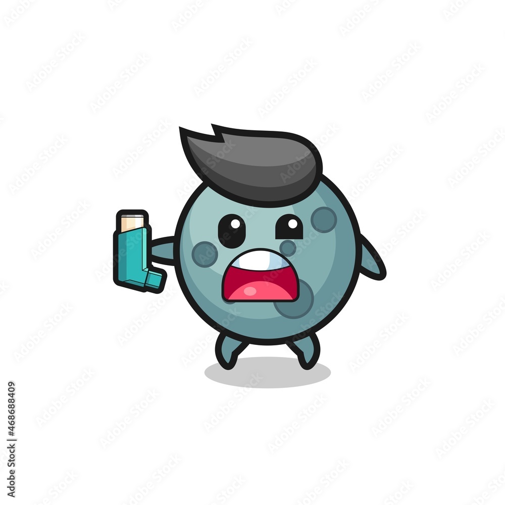 asteroid mascot having asthma while holding the inhaler asteroid mascot having asthma while holding the inhaler