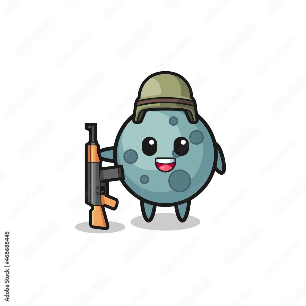 cute asteroid mascot as a soldier cute asteroid mascot as a soldier