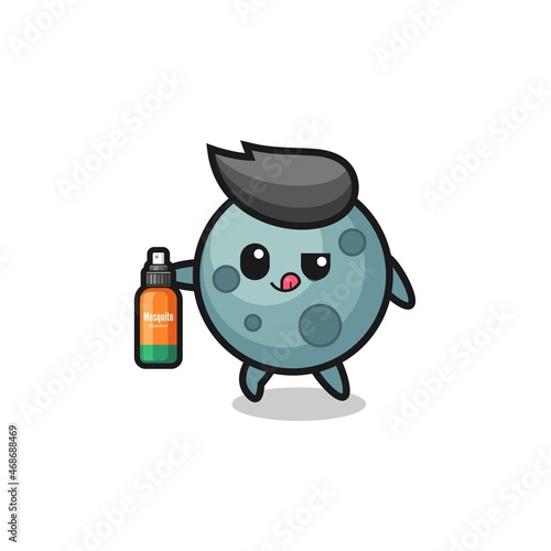 cute asteroid holding mosquito repellent