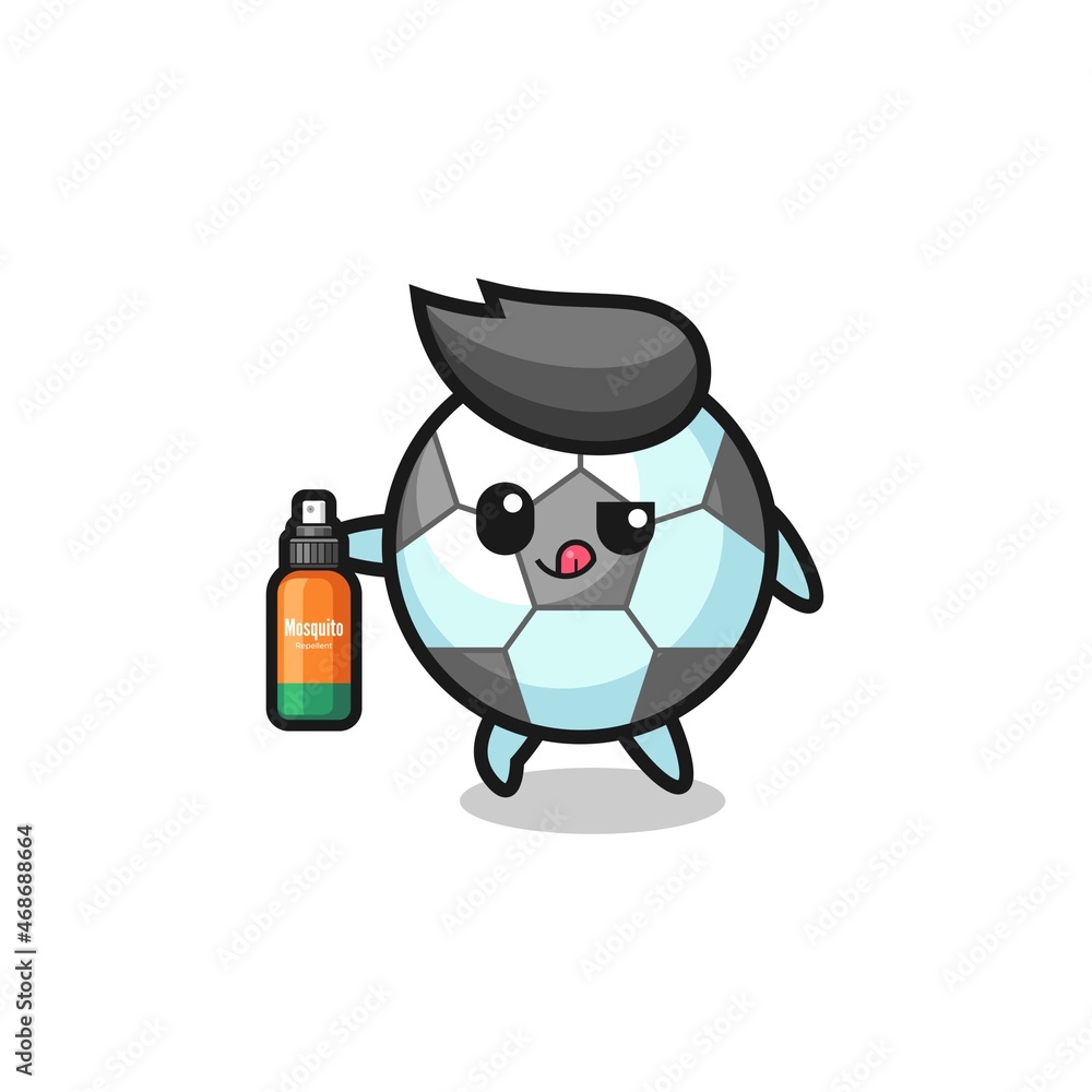 Φωτογραφία cute football holding mosquito repellent