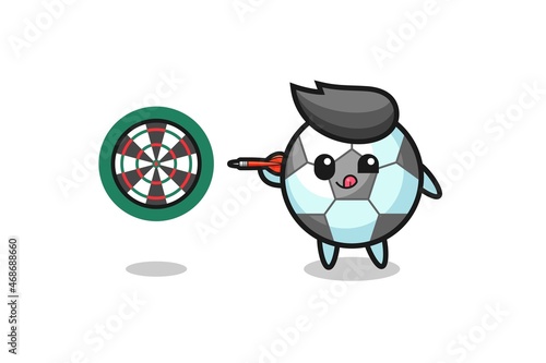 cute football is playing dart