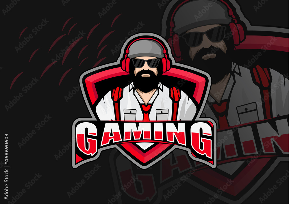 Logo Mascot Gaming | man with beard