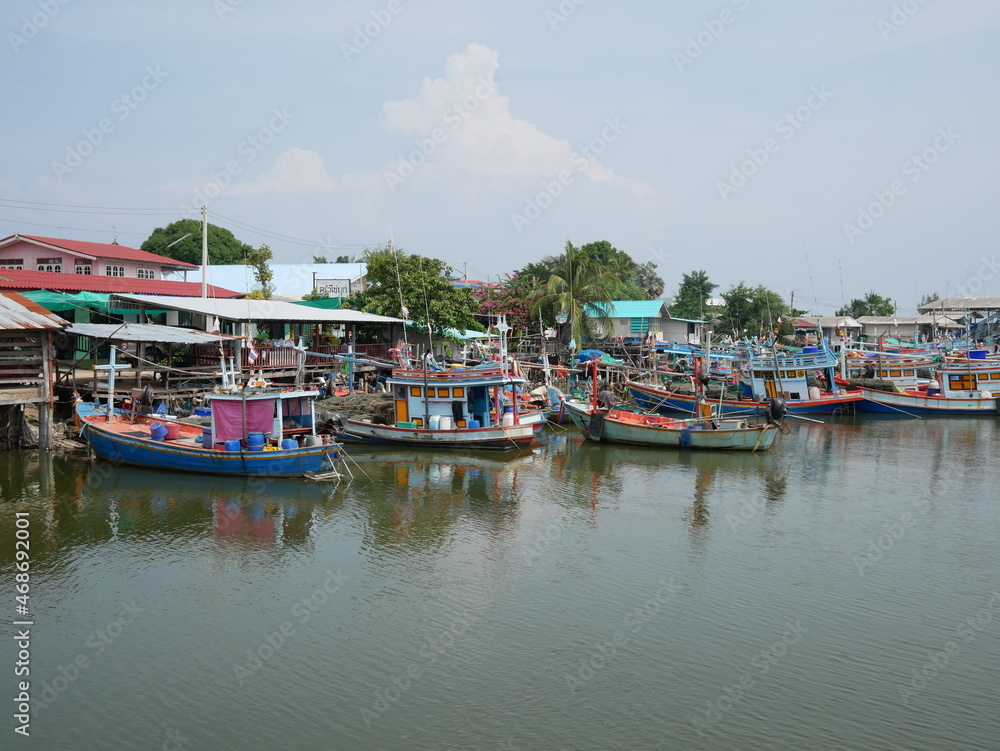 Fishing village and Fishing boats.