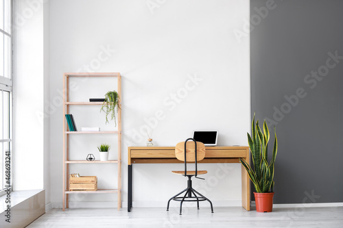 Interior of light room with...