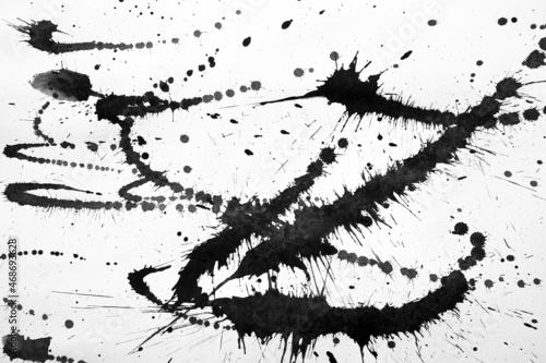 Ink spots on white paper
