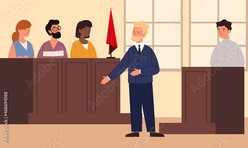 court of law trial in session